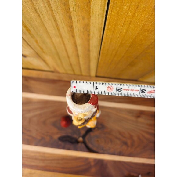 Vintage Old World Santa Claus Candlestick Holder Riding Reindeer Ceramic Figurin - Picture 5 of 14